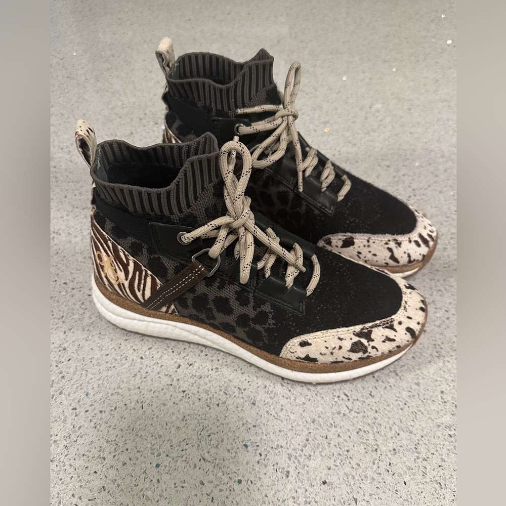 OTBT Hybrid Leopard Calf Hair Leather Cow Zebra Fur Women's Sneakers 8